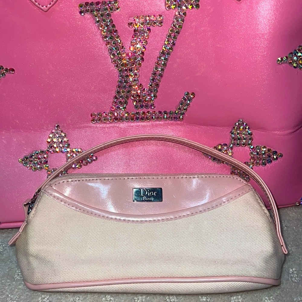Dior Bag Pouch Wristlet Makeup Cosmetic Case Beauty Pink Vintage Y2k Deadstock